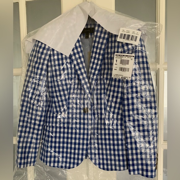 Petite Campbell Blazer in Cobalt Blue Gingham - Picture 2 of 11